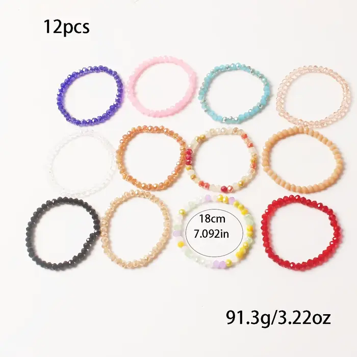Mode femme Bracelet bijoux coloré cristal perlé élasticité Bracelets cadeaux en gros