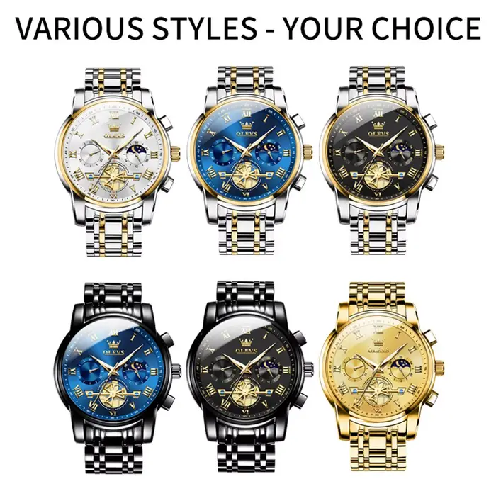 Montre-bracelet à quartz étanche pour homme