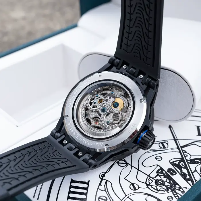 OBLVLO Montres mécaniques automatiques squelette de luxe pour hommes