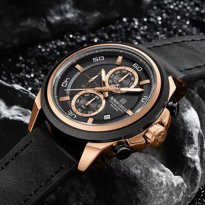 NAVIFORCE montres étanches pour hommes marque originale de luxe en cuir