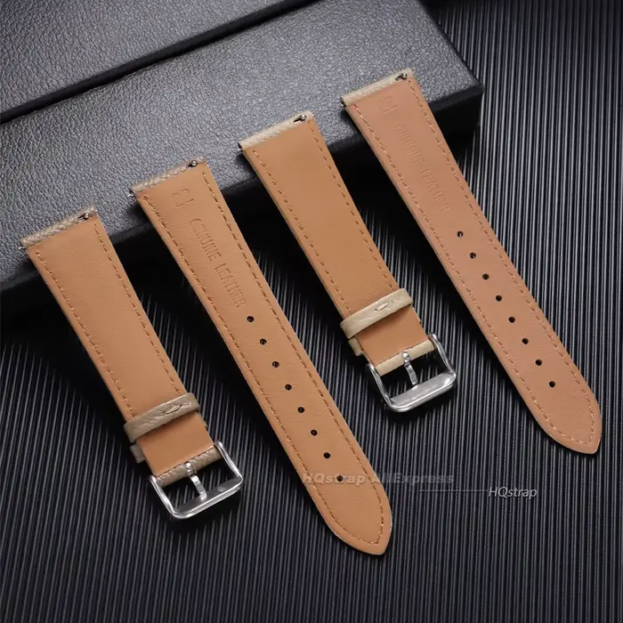 Bracelet en cuir de veau classique pour Samsung Watch4/5/6/7 et Huawei Watch GT6/5/4 avec dégagement rapide pour homme et femme occasions quotidiennes et spéciales