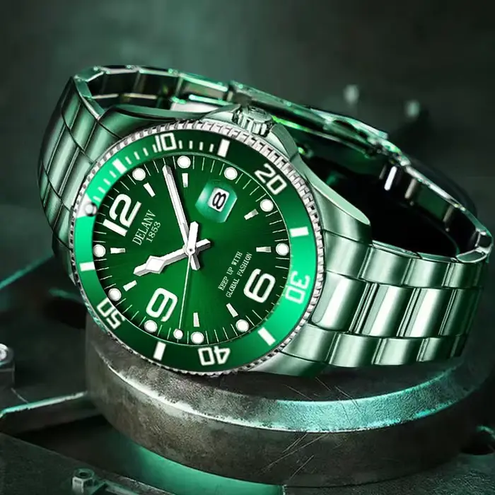 Montre pour homme, montre à quartz tendance et élégante avec bracelet en acier