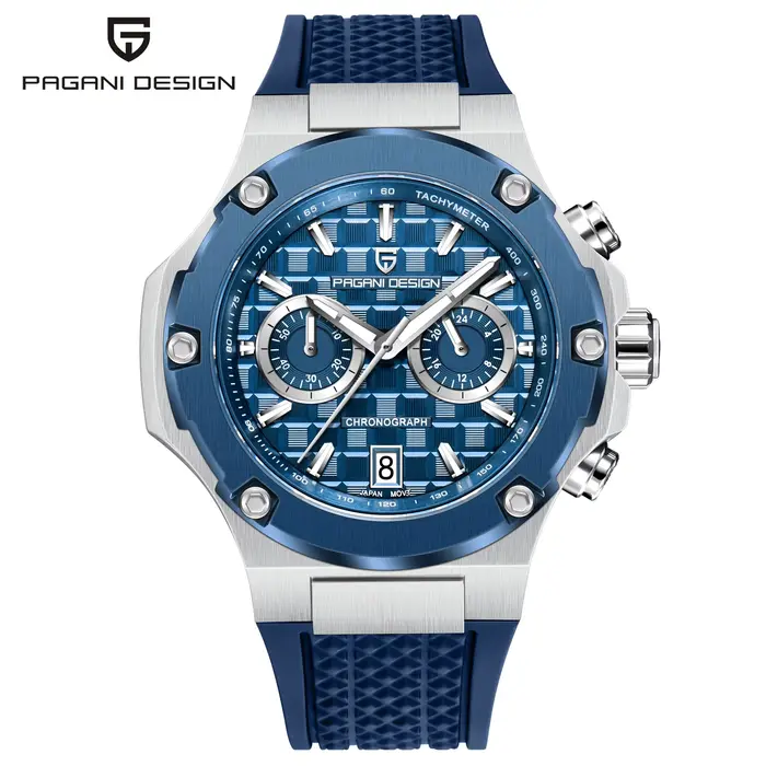 Montre à quartz pour homme PAGANI DESIGN Dapper Elegance, double usage quotidien, bracelet en caoutc