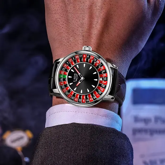 LIGE montres de luxe créatives hommes Roulette jeu cadran mode