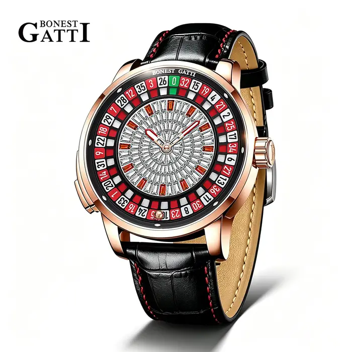 Montres pour hommes BONEST GATTI, design de jeu de roulette européenne, automatique, mécanique, acie