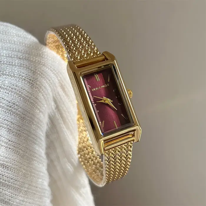 Montre femme pour filles Quartz Reloj Mujer argent bleu or vert Orologio dames montre-bracelet Simple Vintage Rectangle en forme d'horloge