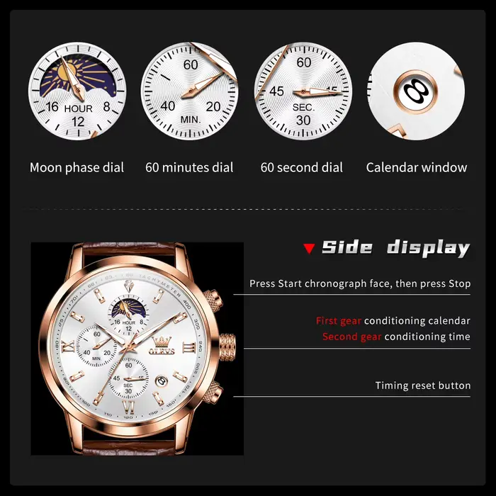 Montre-bracelet chronographe Shoous pour homme