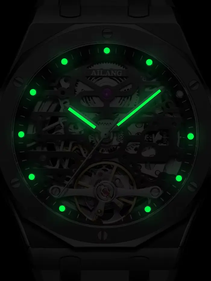 Montre mécanique automatique squelette de luxe AILANG - Montre-bracelet sport lumineuse et étanche pour homme