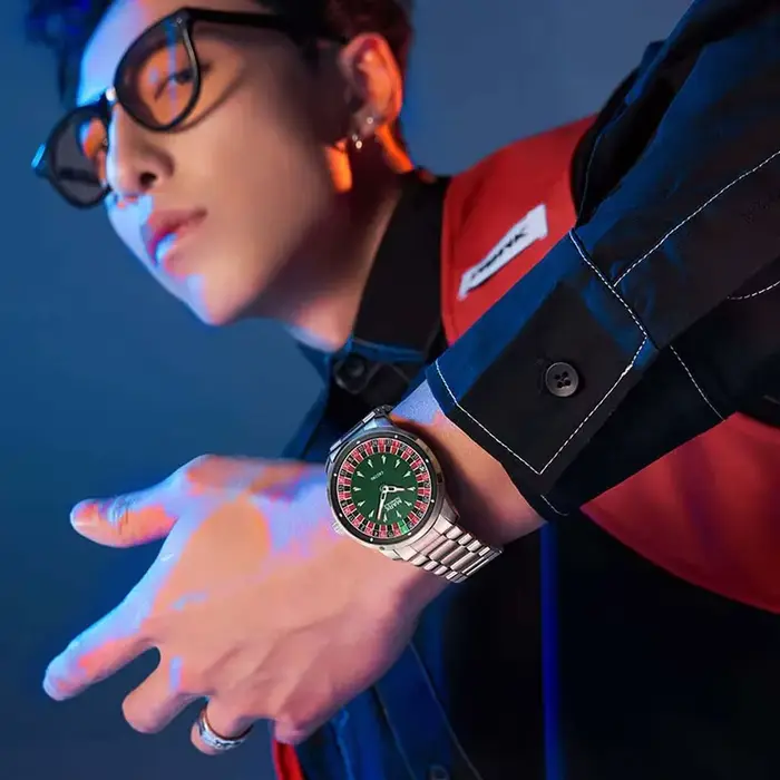 Mark Fairwhale 2025 nouvelle mode hommes montre à Quartz chiffres arabes cadran rotatif Roulette lumineux étanche