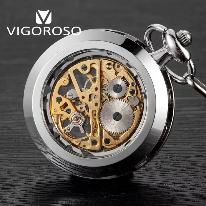 Montre à gousset — Steampunk squelette mécanique