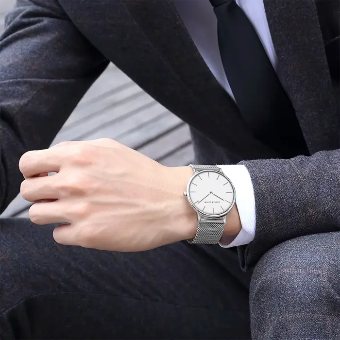 Hannah Martin montre à Quartz pour hommes d'affaires mouvement Original japonais en acier inoxydable décontracté Ultra