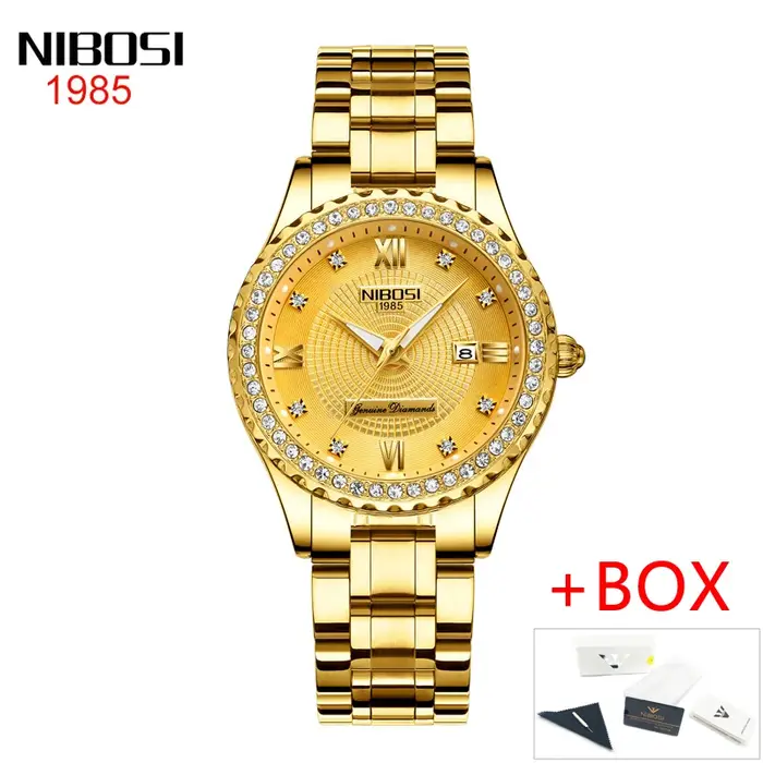 Montre de luxe pour femmes bracelet classique en acier inoxydable or élégante pour occasions spéciales
