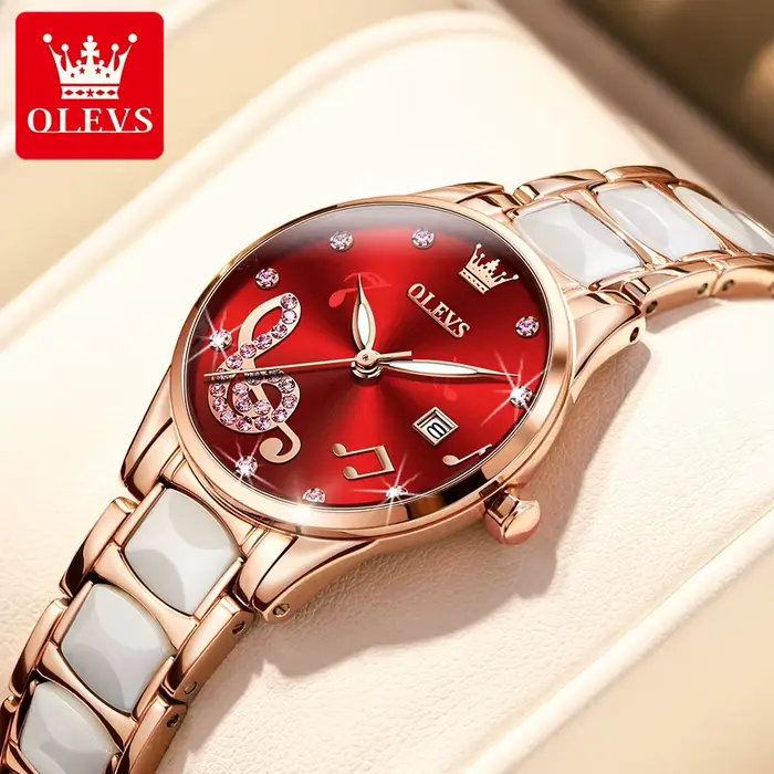 OLEVS 3605 montres pour femmes Top marque de mode montre-bracelet mécanique Zircon échelle montre po