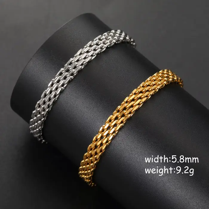 Cazador – Bracelet tendance en maille pour femmes, chaîne en acier inoxydable plaqué or, étanche, ca