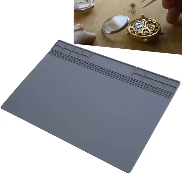 Tapis en caoutchouc antidérapant pour table de réparation de montres
