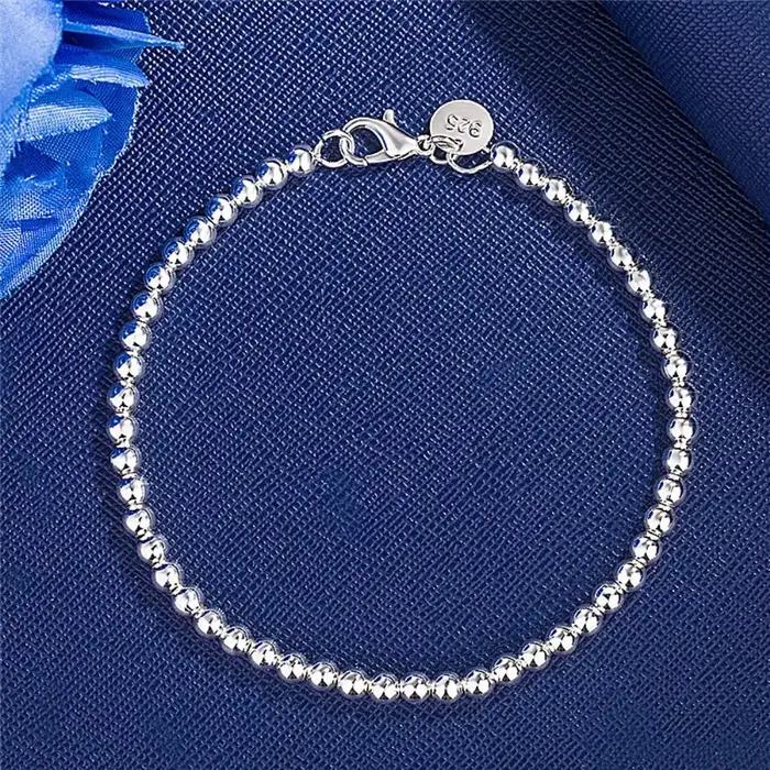 Bracelet à breloques en argent regardé 925 pour femme