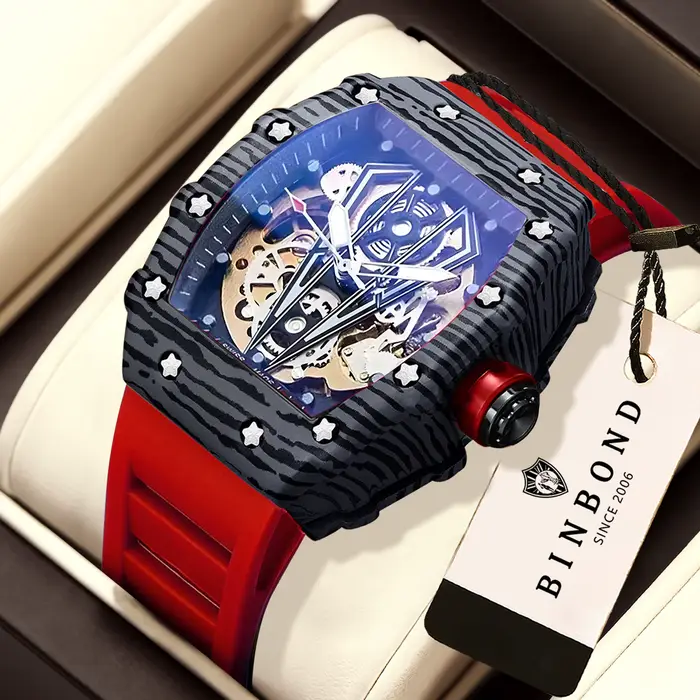 Montres mécaniques squelette BINBOND pour hommes
