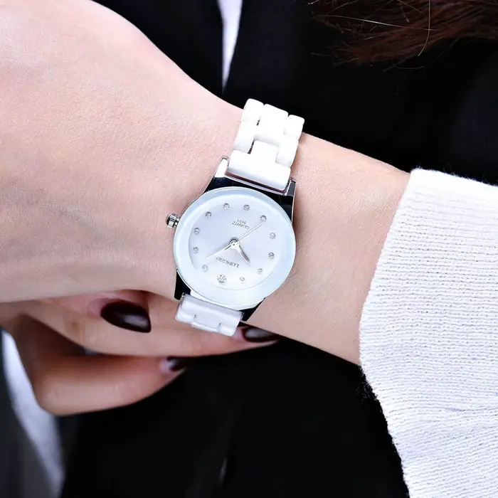 Longbo montre de luxe pour femmes grande marque en céramique blanche diamant étanche montre-bracelet à Quartz Relogio Feminino часы жletiе.05..05.