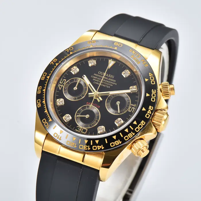 Montre OUMASHI-39.5mm Édition Limitée avec Mouvement Mécanique Auto et Fonction Chronographe pour Hommes Occasions Spéciales