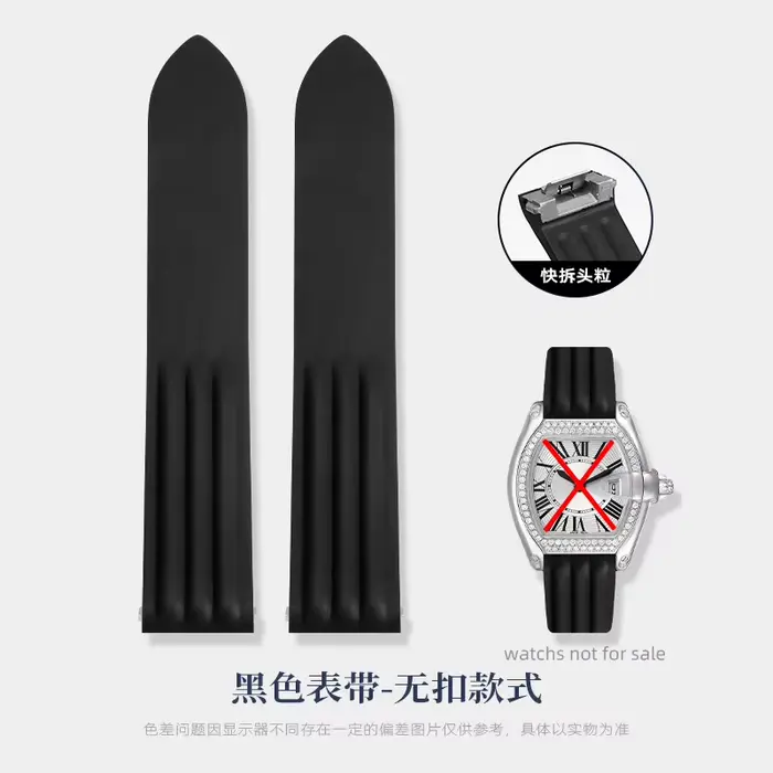 Bracelet en caoutchouc FKM à dégagement rapide, 19m/20mm, pour Cartier Roadster WE500260 W6206018, n