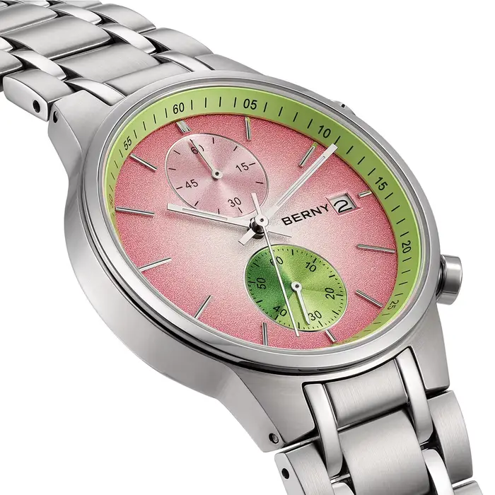 BERNY montres pour hommes mode décontracté multi-fonction chronographe Quartz montre