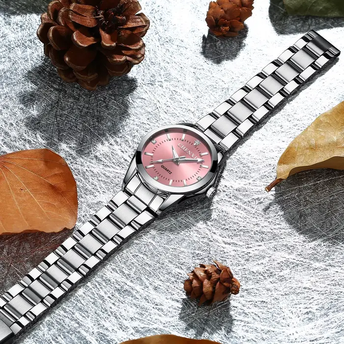 Montre CHENXI en acier inoxydable pour femme avec mouvement quartz résistante à l'eau pour différentes occasions spéciales