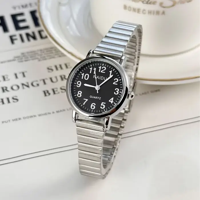 Montre-bracelet à quartz en acier inoxydable pour femme