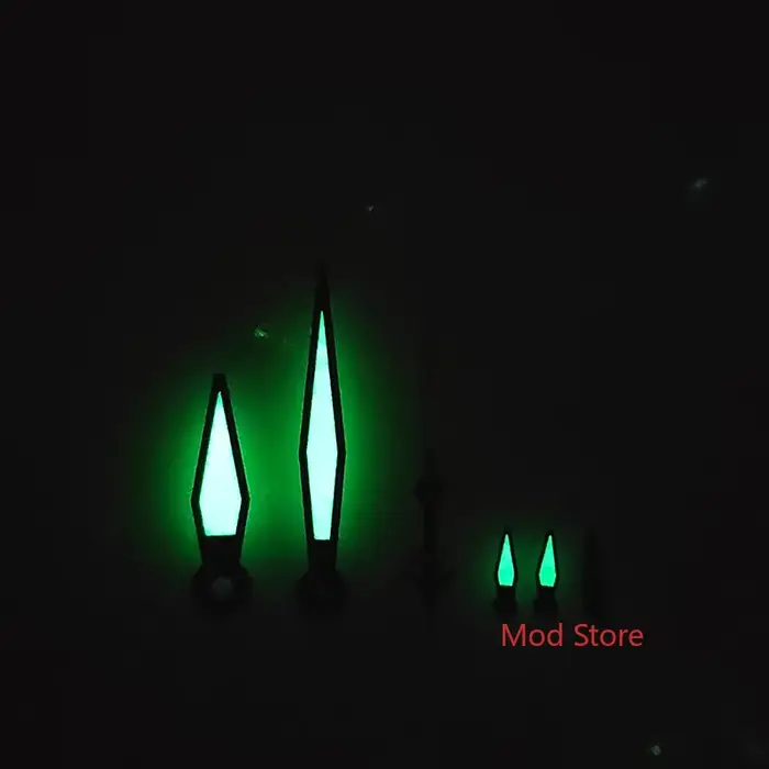 Aiguilles de montre super vert lumineuse pour montres chronographes de pilotes avec 6 aiguilles pour mouvement Miyota Cal.0S00