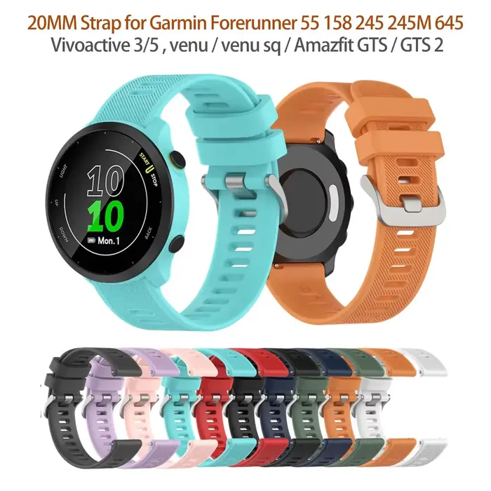Garmin Forerunner 55/158/245/645/Vivoactive 3/5/Venu SQ & Amazfit GTS 2 mini & Samsung Galaxy Watch 6/5 Pro/4/3 bracelet 20MM