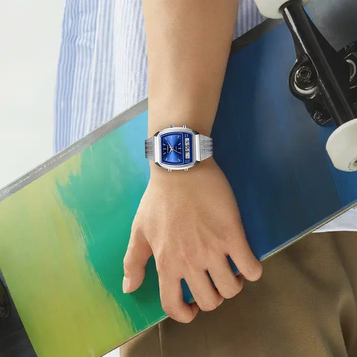 FOXBOX montres à Quartz de luxe mode double affichage temps pour hommes femmes Sports de plein air semaine étanche montre-bracelet numérique Relojes