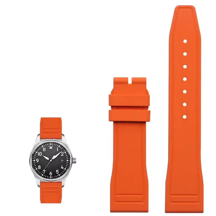 Bracelet de montre en caoutchouc naturel souple et étanche, pour IWC, grand pilote, pistolet supérie