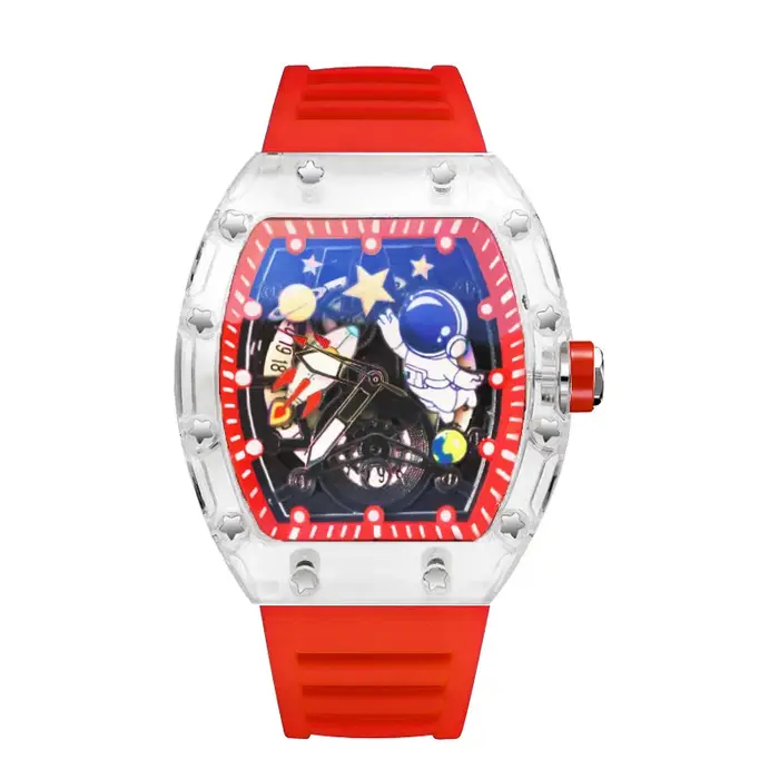 Montre à quartz pour homme avec gravure d'astronaute