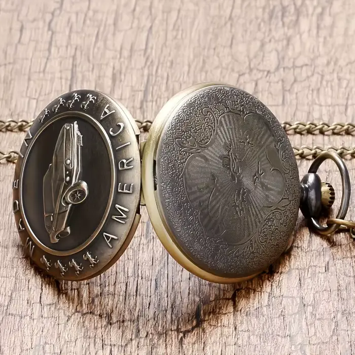 Montre de poche pour voiture Mustang en bronze – Cadeau d'anniversaire parfait pour les adolescents