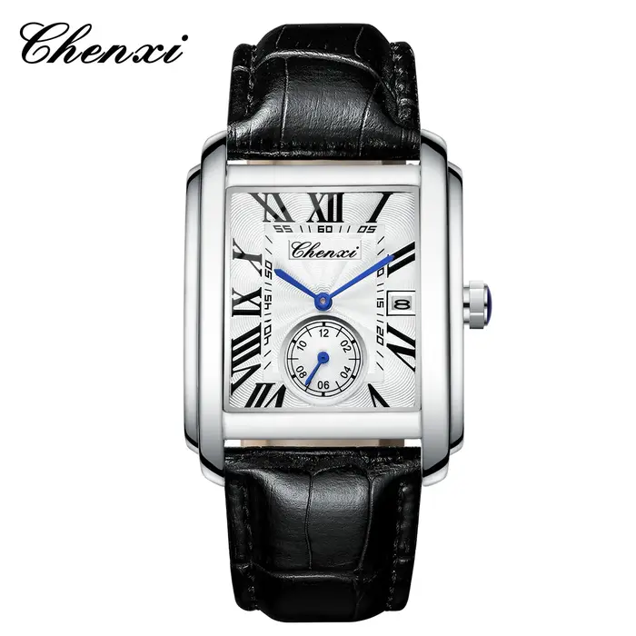 Chenxi-Montre de dehors Rectangulaire en Cuir group pour Homme