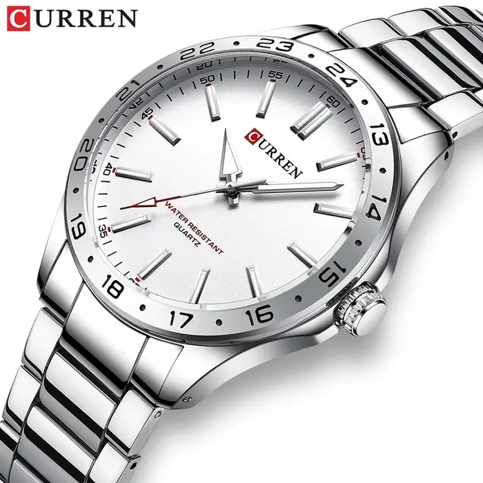 CURREN 8452 hommes montre à Quartz Ultra mince Simple Hodinky mode montre-bracelet en acier inoxydab