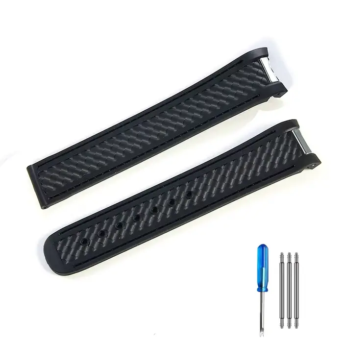 Bracelet de montre en Silicone courbé de 20mm, pour Omega Speedmaster Seamaster 300 Aqua Terra AT150