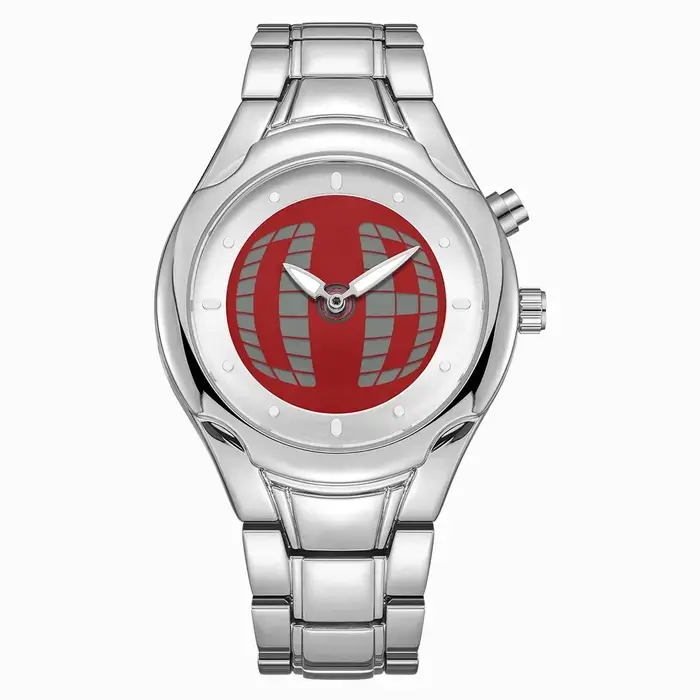 Montre à Quartz rouge carré Y2K style rétro-futuriste avec affichage numérique et analogique pour hommes occasions spéciales