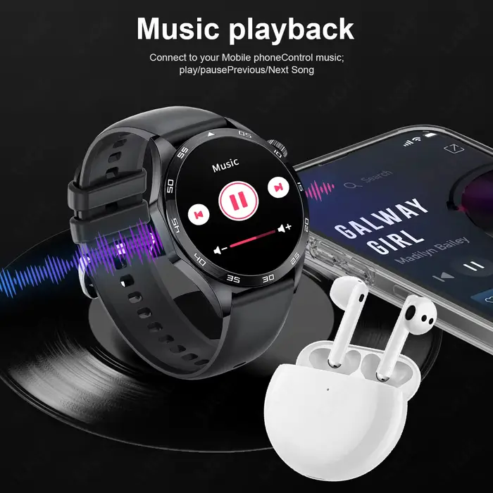 Montre intelligente homme LIGE bracelet santé ECG Bluetooth musique sport fitness caméra à distance