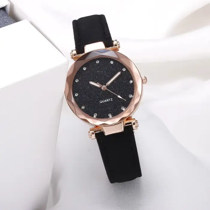 Ciel étoilé femmes montre Bracelet dames montre-Bracelet rose femme filles horloge mode cuir Simple montres Reloj Mujer Rosa