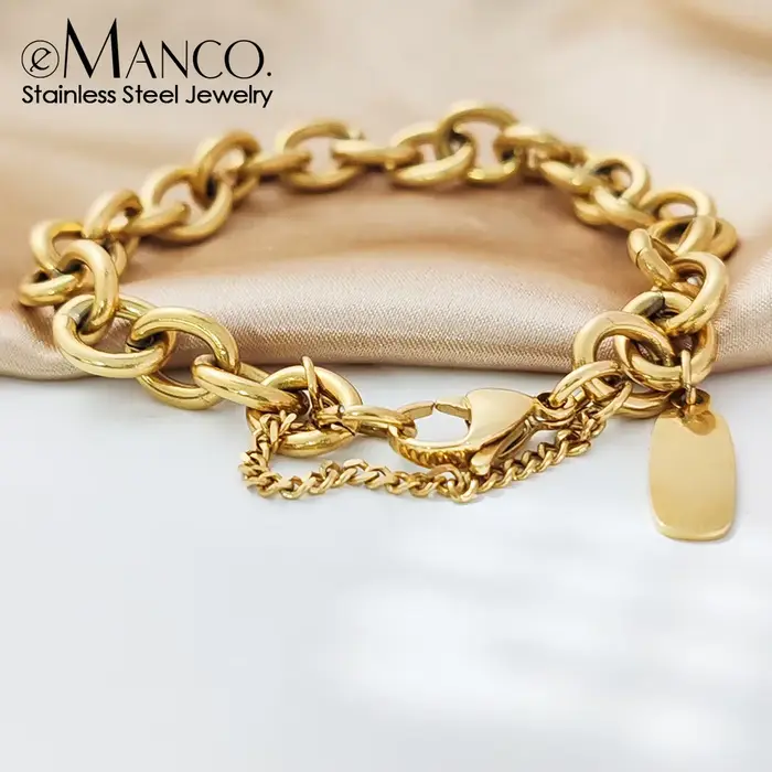 Bracelet chaîne eManco Vintage style punk exagéré