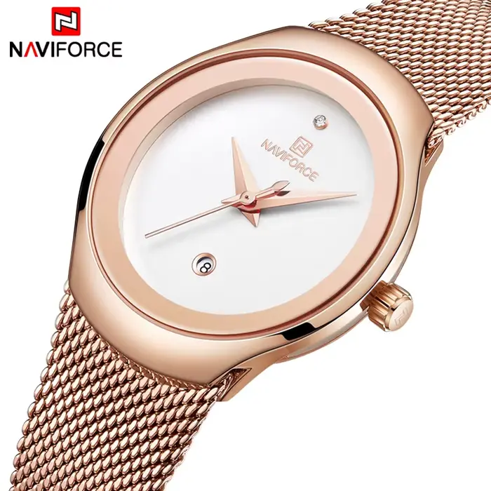 NAVIFORCE – montre-bracelet à Quartz en acier inoxydable pour femme et fille