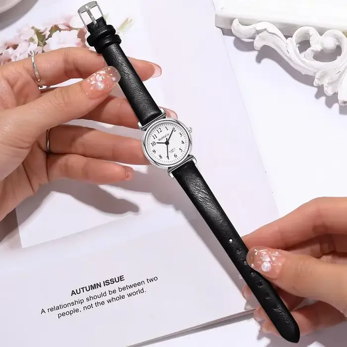 Femmes montres Vintage petit cadran montre bracelet en cuir doux décontracté dames Quartz horloge