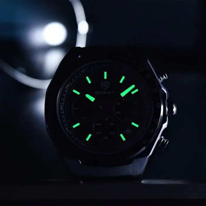 Montre Benyar 5215 à Quartz Multifonctionnelle Décontractée et Élégante pour Homme Occasions Spéciales et Quotidienne