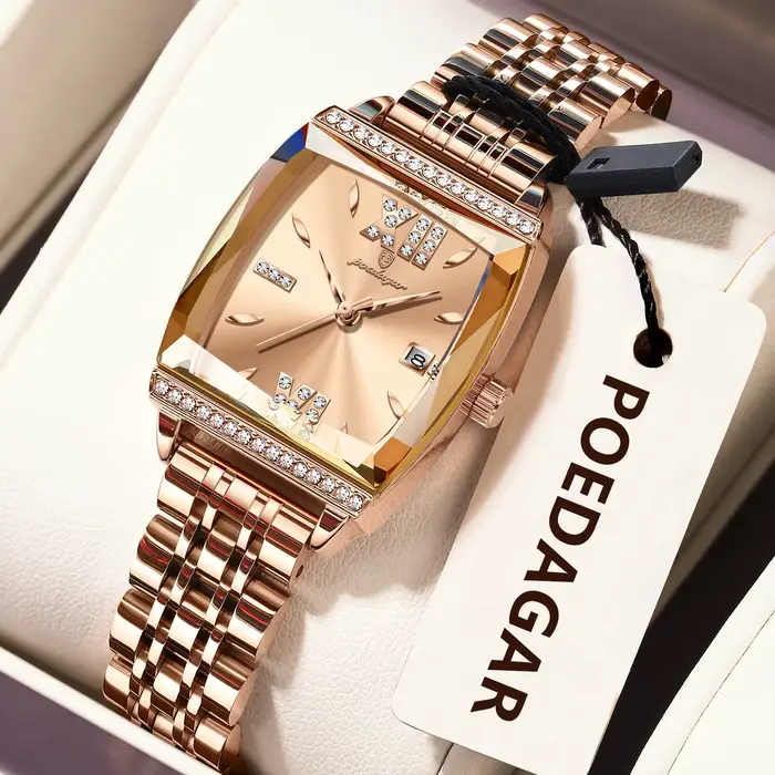 POEDAGAR montre de mode pour femme de haute qualité étanche Date élégante dames montre en acier inox