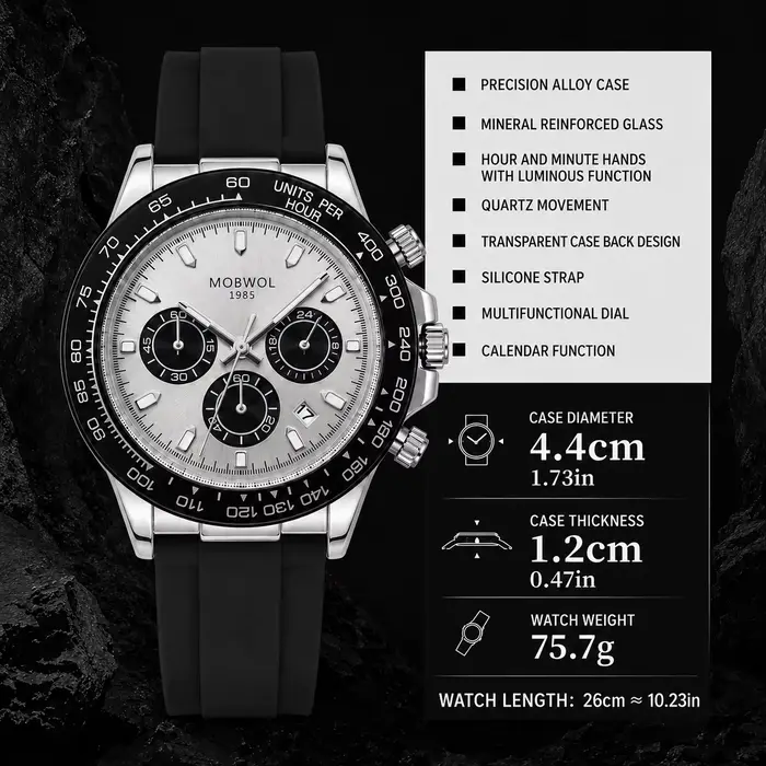 Montre à quartz pour homme MOBWOL de luxe