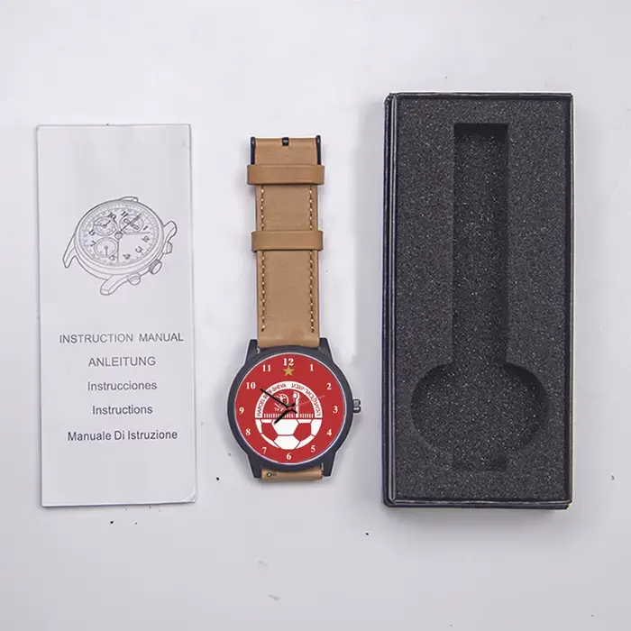 Montre Vintage HAPOEL BEER-SHEVA pour Homme Or Rose Cadran Football Montres à Quartz Occasions Spéciales Cadeau Argent