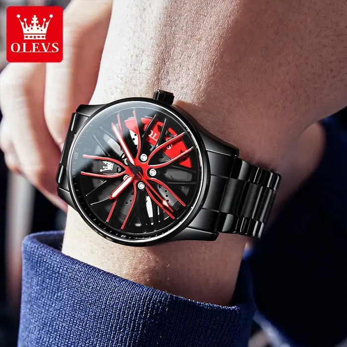 Montre-bracelet OLEVS 9937 en acier inoxydable lumineuse résistante à l'eau pour homme style fashion casual ocasions spéciales