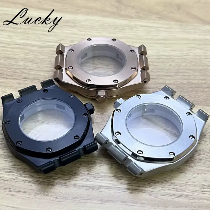 Boîtier de montre AP de haute qualité 41 mm, NH34 NH35 NH36 NH38 NH39 NH70, cristal saphir, acier inoxydable massif, pièces de boîtier de montre AP