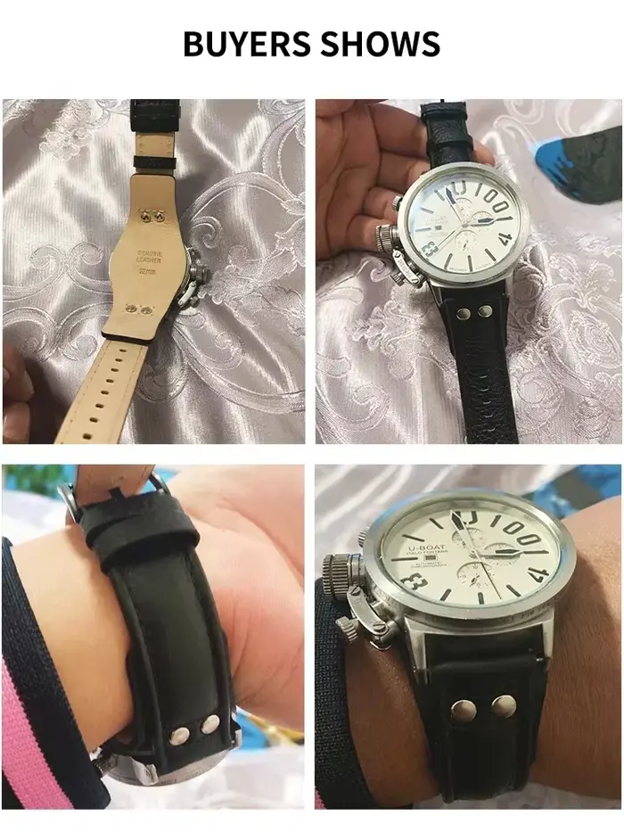 Bracelets de montre en cuir de vache véritable
