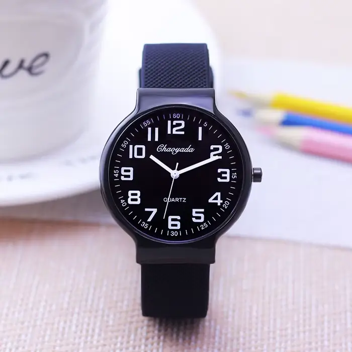 2025 homme élégant jeunes adultes simple à la mode sport étanche montres numériques père noir silico